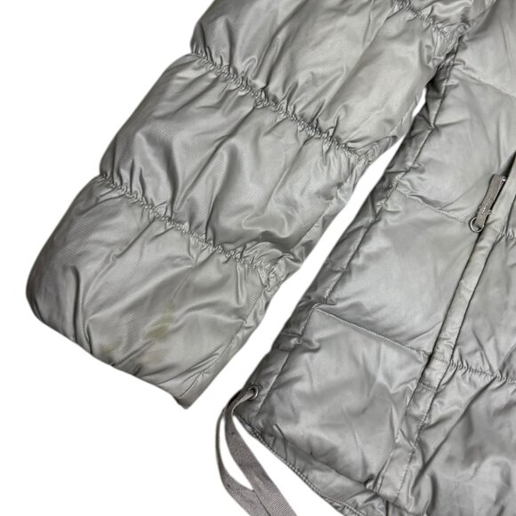 EDDIE BAUER Goose Down Silver Faux Fur Winter Puffer Parka Coat Jacket Womens S - Picture 8 of 8